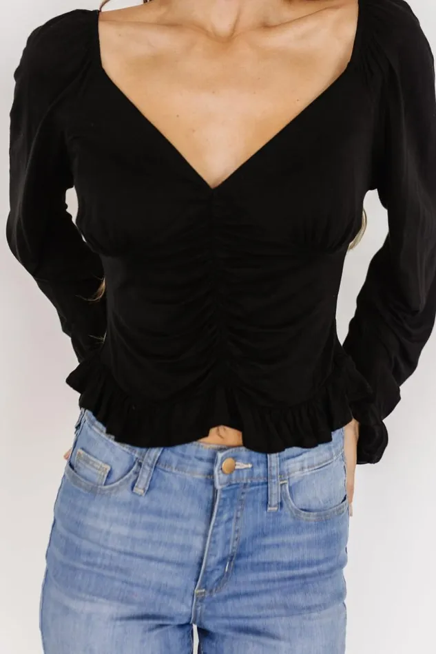 Women Jaslyn Gathered Top Black Baltic Born Blouses and Shirts Women Jaslyn Gathered Top Black Baltic Born Blouses and Shirts