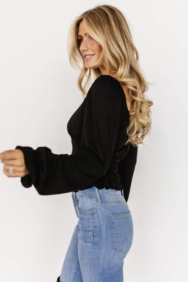 Women Jaslyn Gathered Top Black Baltic Born Blouses and Shirts Women Jaslyn Gathered Top Black Baltic Born Blouses and Shirts