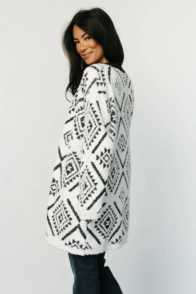Women Jay Oversized Cardigan White Black Baltic Born Sweaters Women Jay Oversized Cardigan White Black Baltic Born Sweaters