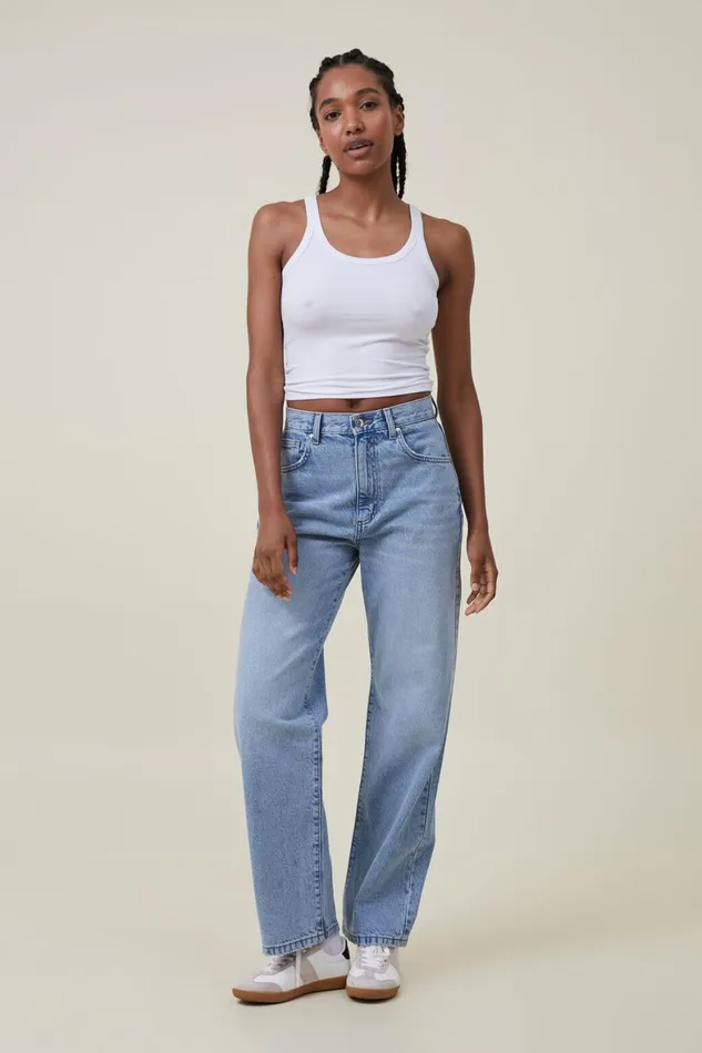 Women Jeans Cotton On Loose Straight Jean Bondi Blue