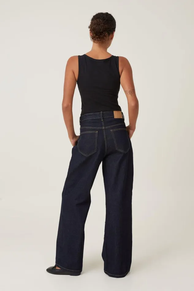 Women Jeans Cotton On Relaxed Wide Leg Jean Indigo