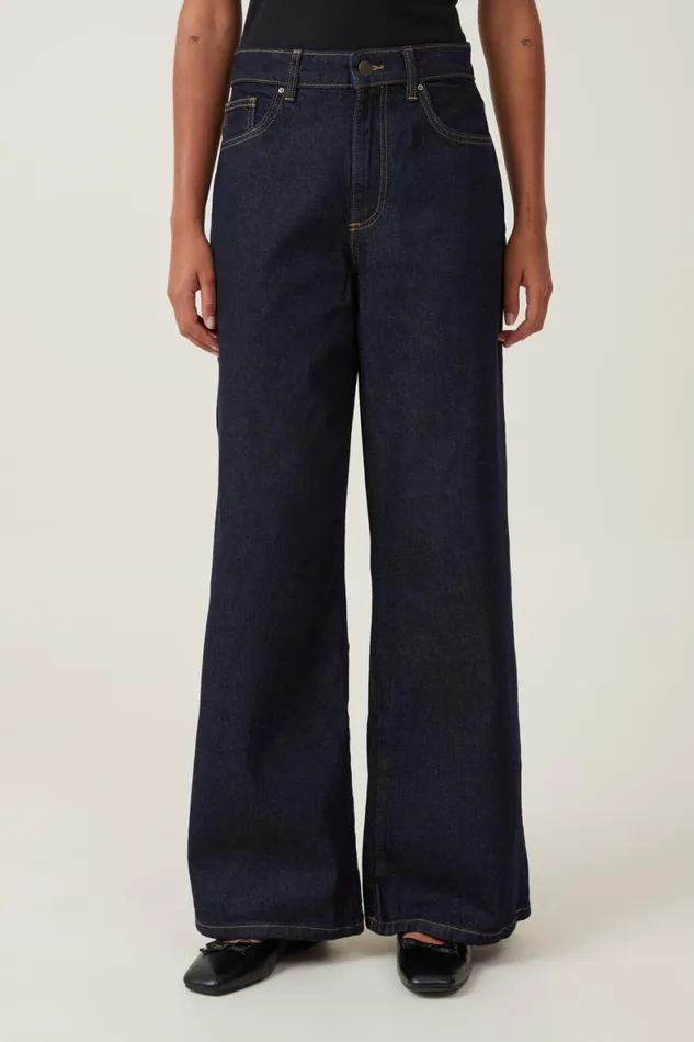 Women Jeans Cotton On Relaxed Wide Leg Jean Indigo