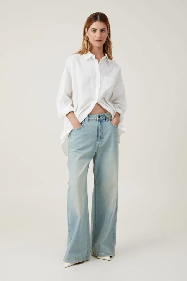 Women Jeans Cotton On Super Baggy Jean Shell Blue