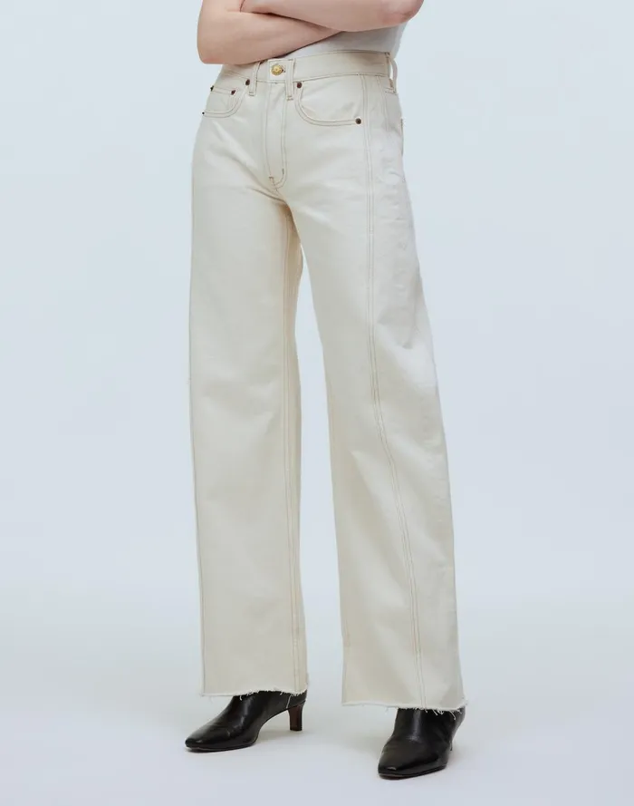 Women Jeans Madewell B Sides Relaxed Lasso Cuffed Jeans Clair Rinse