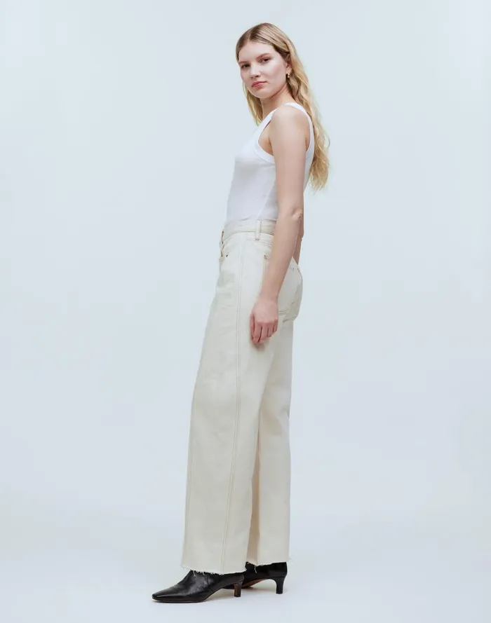 Women Jeans Madewell B Sides Relaxed Lasso Cuffed Jeans Clair Rinse