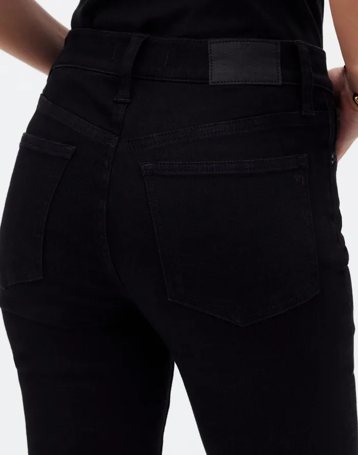 Women Jeans Madewell Kick Out Crop Jeans Black Rinse Wash