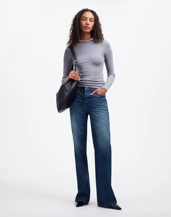 Women Jeans Madewell LowSlung Baggy Jeans Moffat Wash