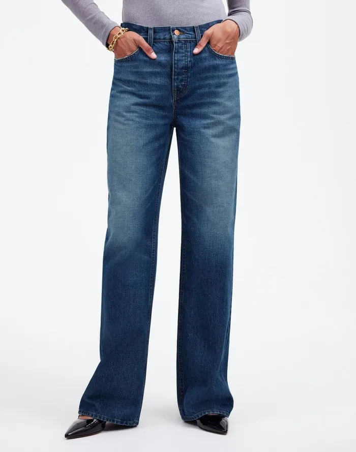 Women Jeans Madewell LowSlung Baggy Jeans Moffat Wash