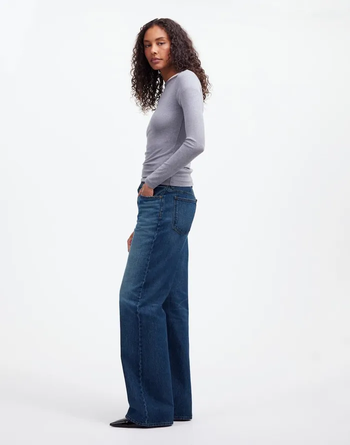 Women Jeans Madewell LowSlung Baggy Jeans Moffat Wash