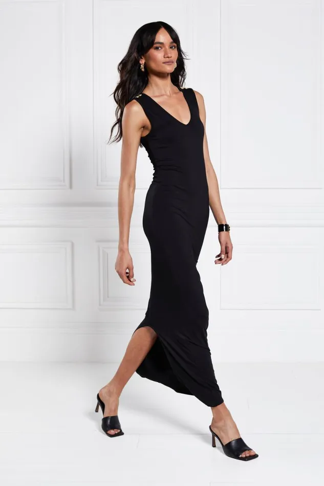 Women Jersey VNeck Dress Black Holland Cooper Dresses