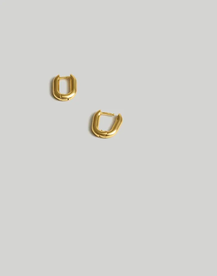 Women Jewelry Madewell Carabiner Mini Hoop Earrings Vintage Gold