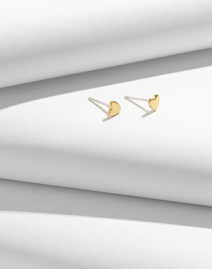 Women Jewelry Madewell DemiFine Heart Stud Earrings 14k Gold