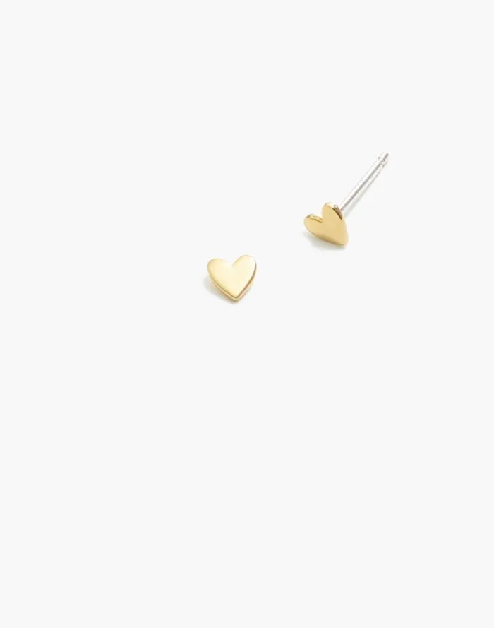 Women Jewelry Madewell DemiFine Heart Stud Earrings 14k Gold