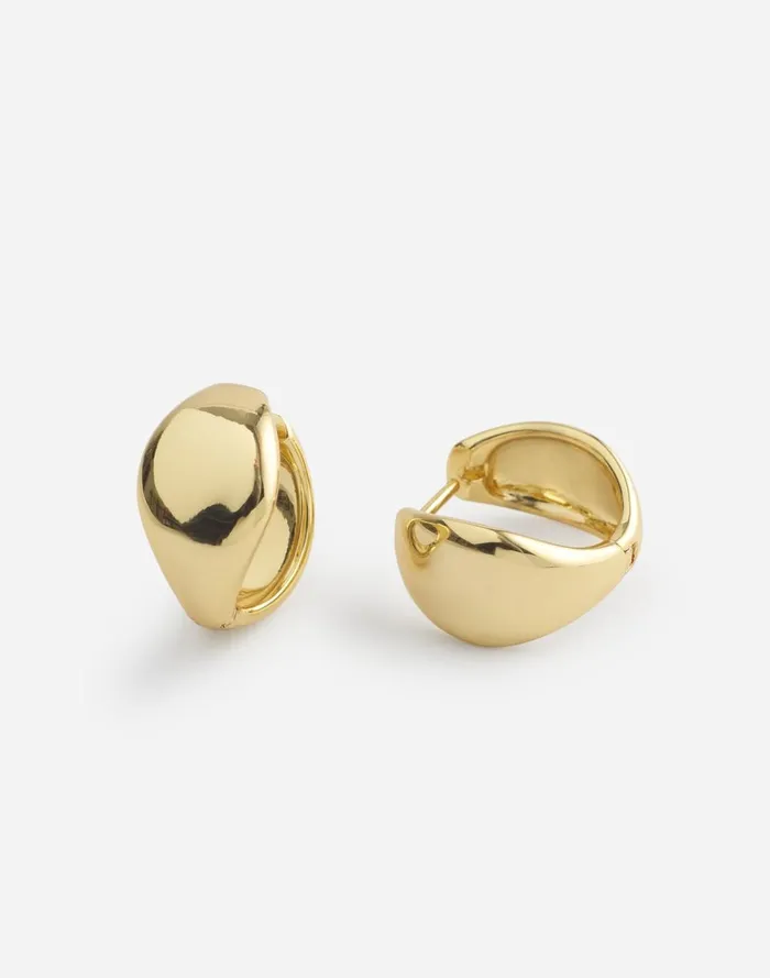 Women Jewelry Madewell Dome Statement Hoop Earrings Pale Gold