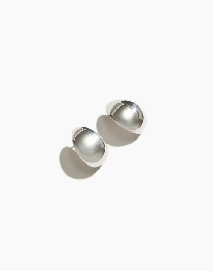 Women Jewelry Madewell Maslo Jewelry Sterling Silver Huggie Earrings Silver