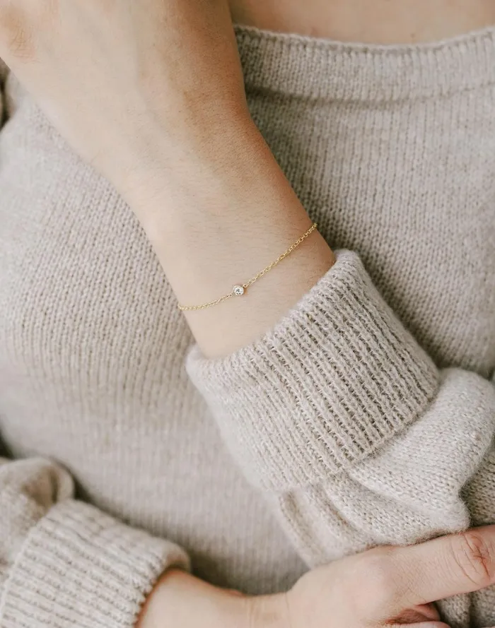 Women Jewelry Madewell Sara Patino Jewelry White Topaz Bracelet Gold