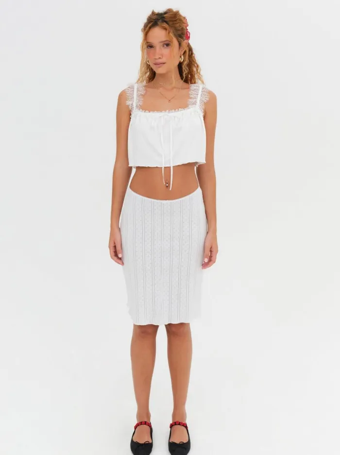Women Joan Crop Top White For Love and Lemons Tops Women Joan Crop Top White For Love and Lemons Tops