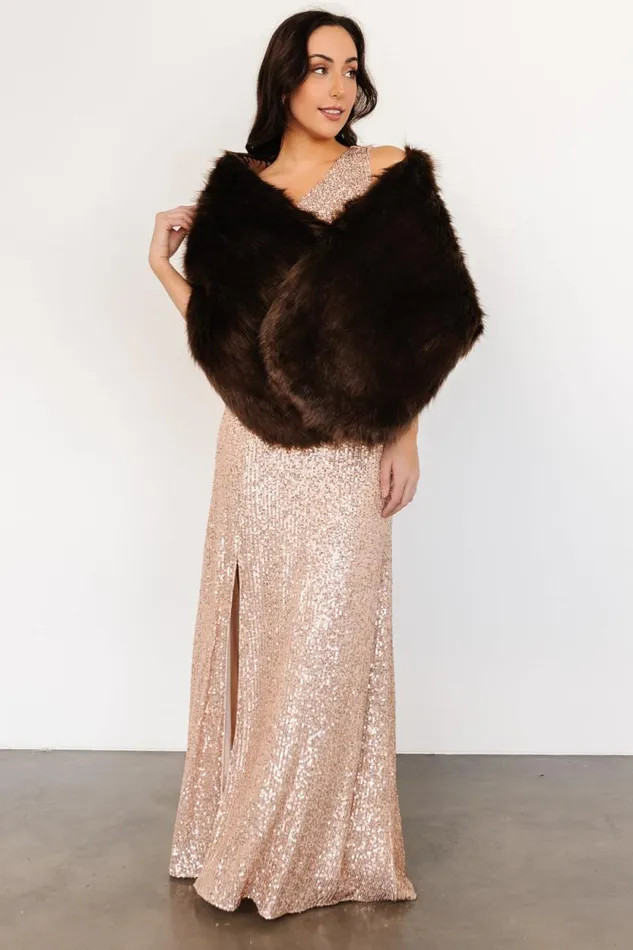 Women Jovie Faux Fur Shawl Chocolate Baltic Born Outerwear Women Jovie Faux Fur Shawl Chocolate Baltic Born Outerwear
