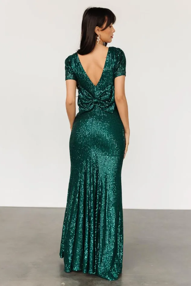 Women Jubilee Sequin Gown Emerald Baltic Born Embellished and Sequined Women Jubilee Sequin Gown Emerald Baltic Born Embellished and Sequined