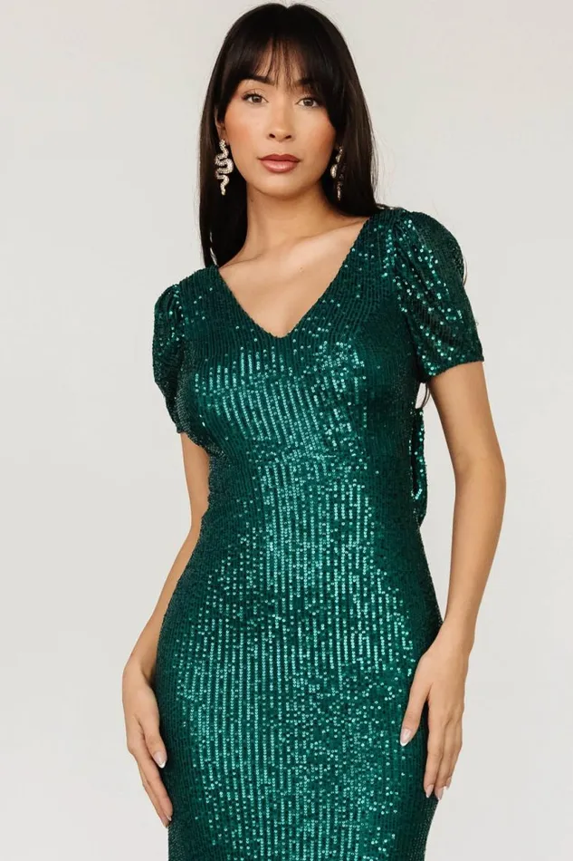 Women Jubilee Sequin Gown Emerald Baltic Born Embellished and Sequined Women Jubilee Sequin Gown Emerald Baltic Born Embellished and Sequined