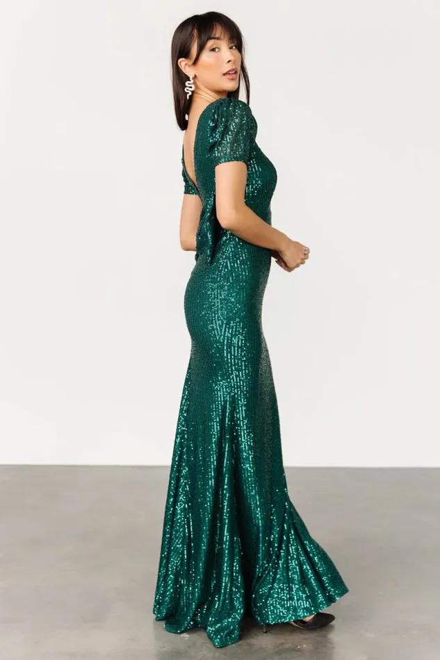 Women Jubilee Sequin Gown Emerald Baltic Born Embellished and Sequined Women Jubilee Sequin Gown Emerald Baltic Born Embellished and Sequined