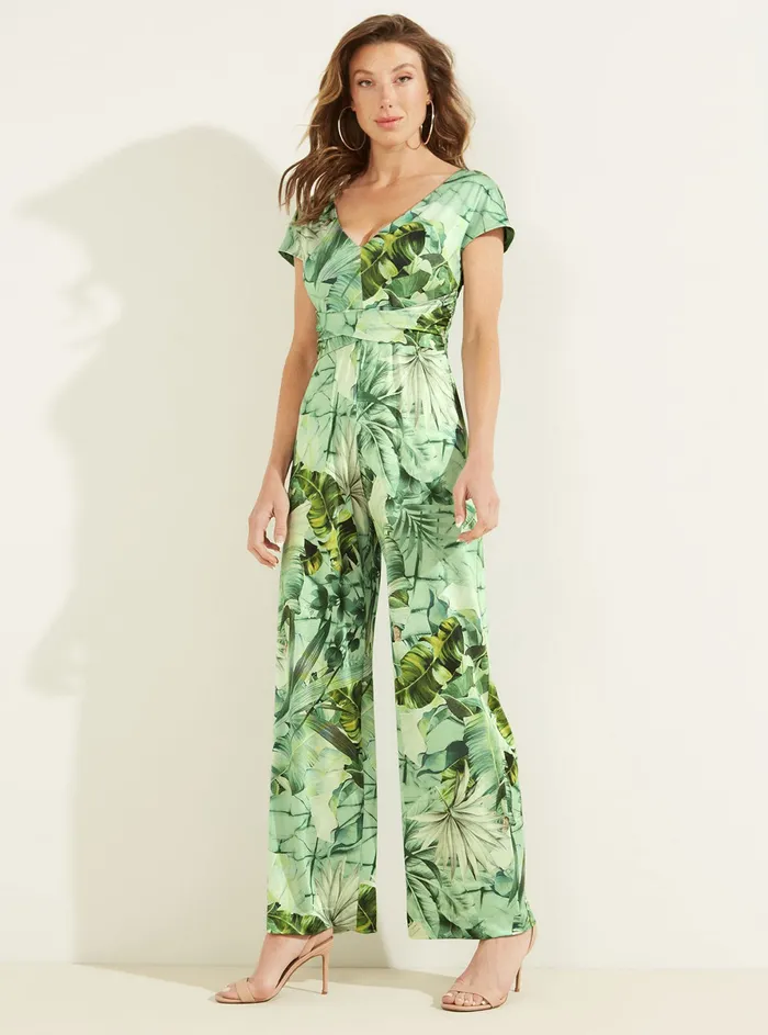 Women Jumpsuits and Rompers GUESS Banana Leaf Print Candice Jumpsuit