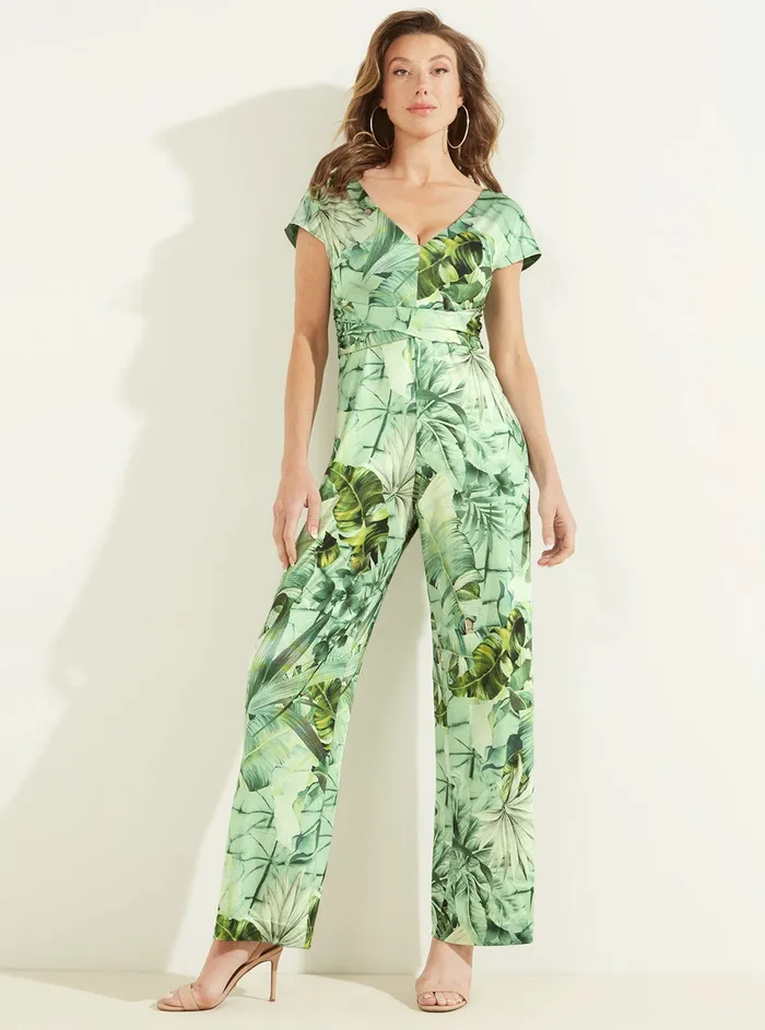 Women Jumpsuits and Rompers GUESS Banana Leaf Print Candice Jumpsuit