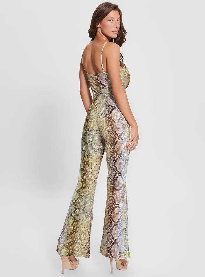 Women Jumpsuits and Rompers GUESS Eco Glam Snake Print Carina Twist Jumpsuit Women Jumpsuits and Rompers GUESS Eco Glam Snake Print Carina Twist Jumpsuit