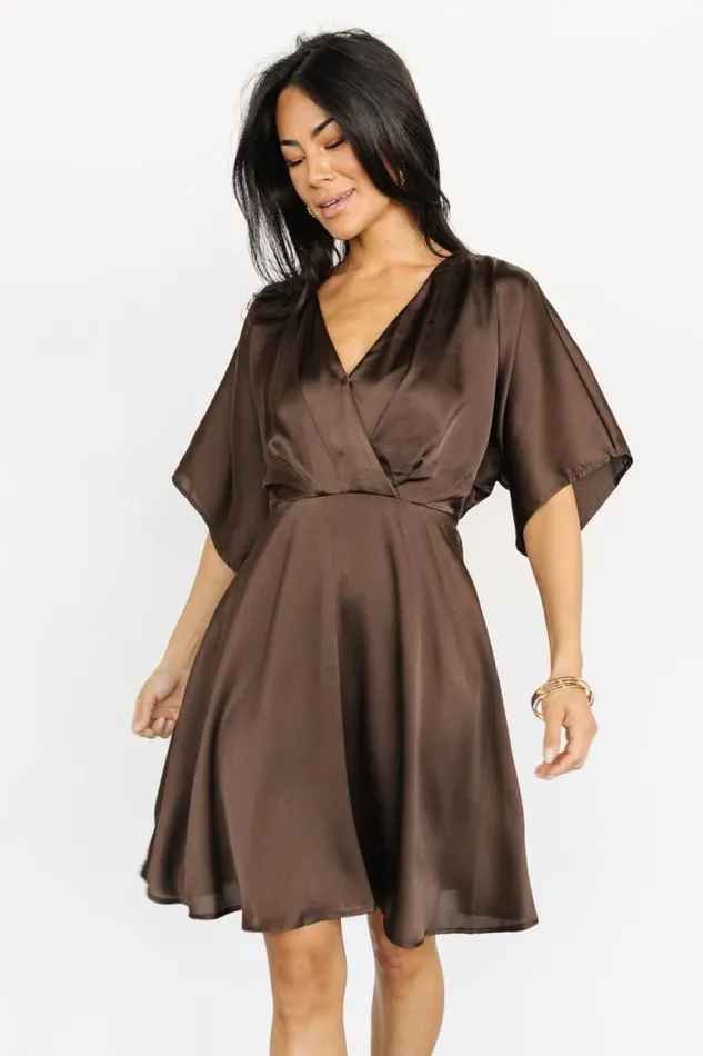 Women Kalista Kimono Short Dress Brown Baltic Born Short Dresses Women Kalista Kimono Short Dress Brown Baltic Born Short Dresses