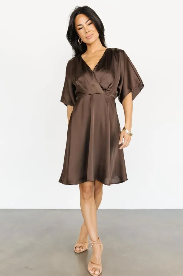 Women Kalista Kimono Short Dress Brown Baltic Born Short Dresses Women Kalista Kimono Short Dress Brown Baltic Born Short Dresses