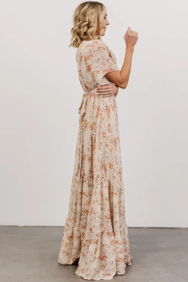 Women Katherine Maxi Dress Cream Rust Floral Baltic Born Bump Friendly Women Katherine Maxi Dress Cream Rust Floral Baltic Born Bump Friendly