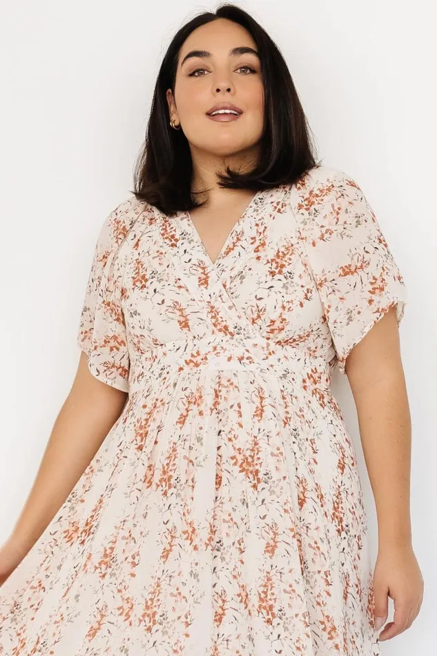Women Katherine Maxi Dress Cream Rust Floral Baltic Born Bump Friendly Women Katherine Maxi Dress Cream Rust Floral Baltic Born Bump Friendly