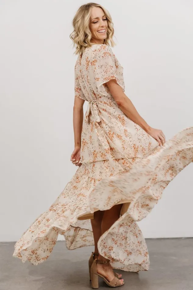 Women Katherine Maxi Dress Cream Rust Floral Baltic Born Bump Friendly Women Katherine Maxi Dress Cream Rust Floral Baltic Born Bump Friendly