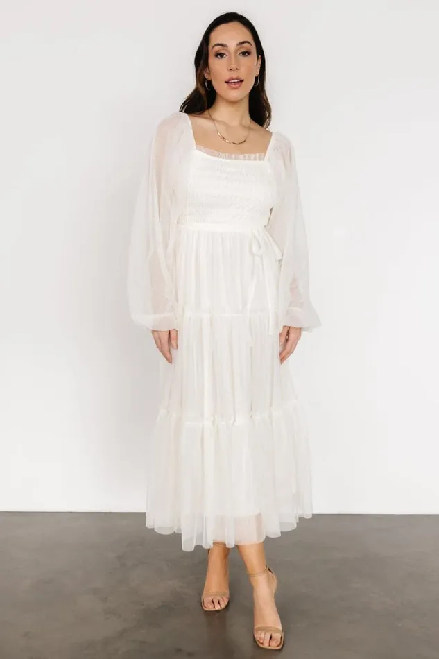 Women Katrina Tulle Maxi Dress Cream Baltic Born Tulle Styles
