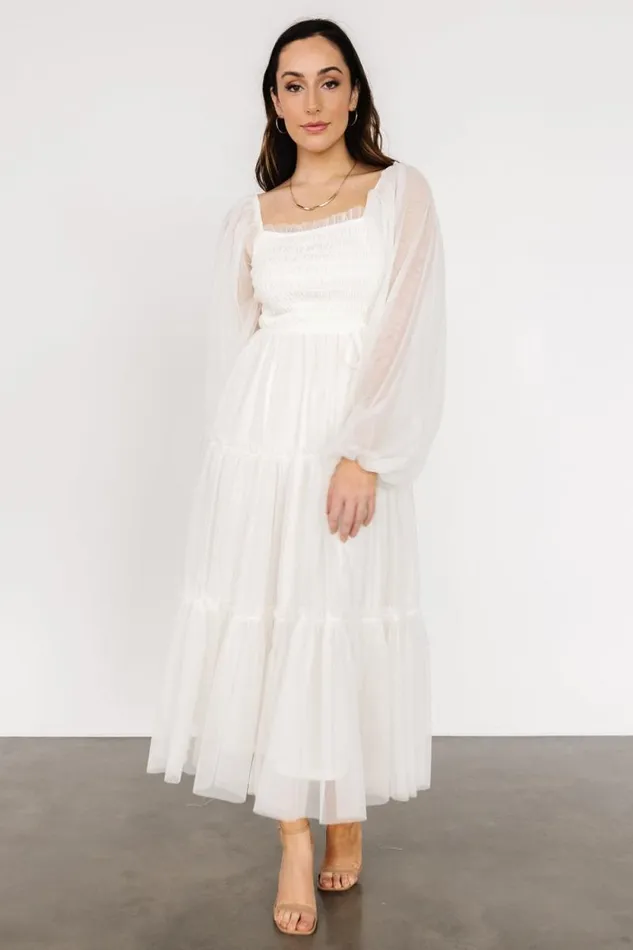 Women Katrina Tulle Maxi Dress Cream Baltic Born Tulle Styles