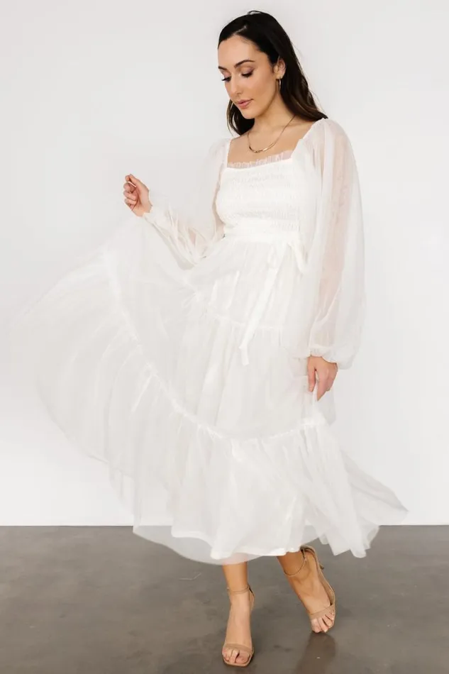 Women Katrina Tulle Maxi Dress Cream Baltic Born Tulle Styles