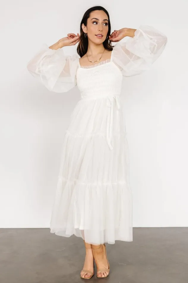 Women Katrina Tulle Maxi Dress Cream Baltic Born Tulle Styles