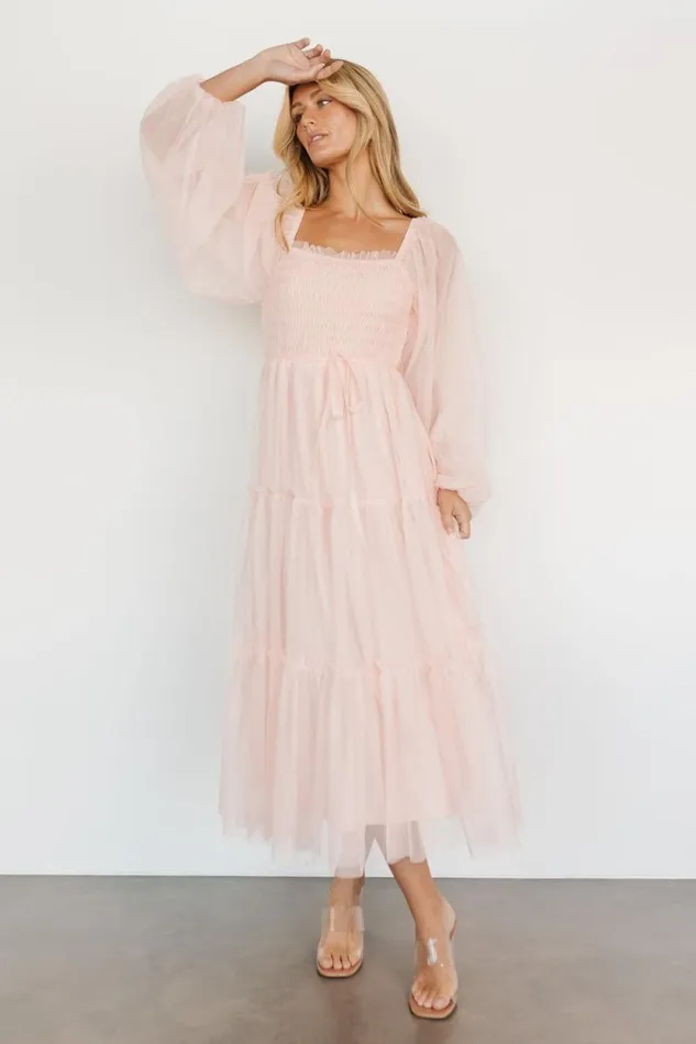 Women Katrina Tulle Maxi Dress Pale Blush Baltic Born Tulle Styles