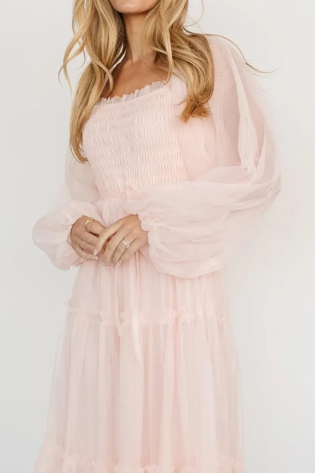 Women Katrina Tulle Maxi Dress Pale Blush Baltic Born Tulle Styles
