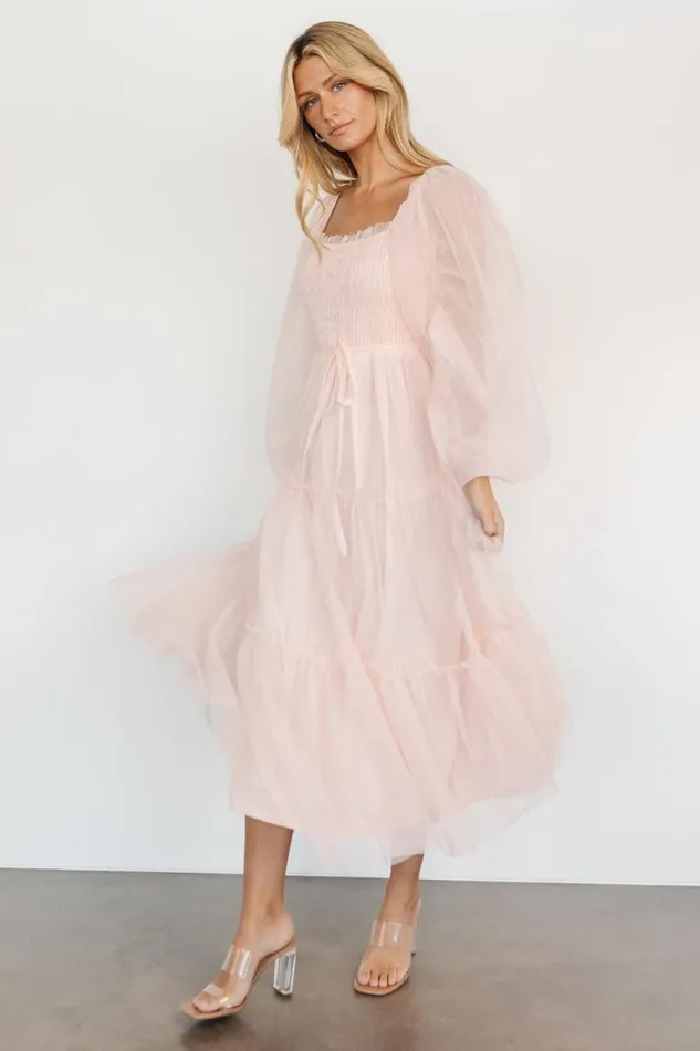 Women Katrina Tulle Maxi Dress Pale Blush Baltic Born Tulle Styles