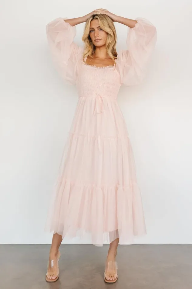 Women Katrina Tulle Maxi Dress Pale Blush Baltic Born Tulle Styles