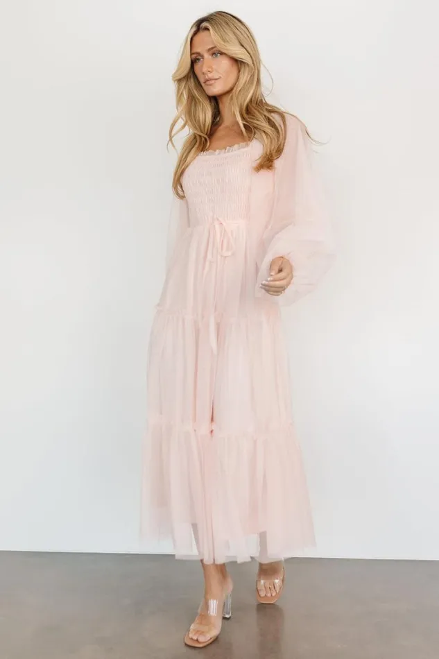 Women Katrina Tulle Maxi Dress Pale Blush Baltic Born Tulle Styles