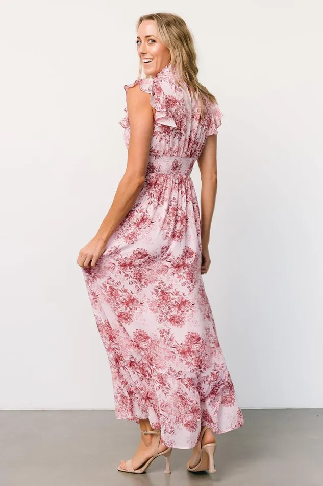 Women Kearny Ruffle Maxi Dress Pink Floral Baltic Born Maxi Dresses Women Kearny Ruffle Maxi Dress Pink Floral Baltic Born Maxi Dresses
