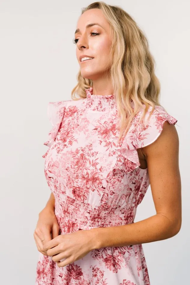 Women Kearny Ruffle Maxi Dress Pink Floral Baltic Born Maxi Dresses Women Kearny Ruffle Maxi Dress Pink Floral Baltic Born Maxi Dresses