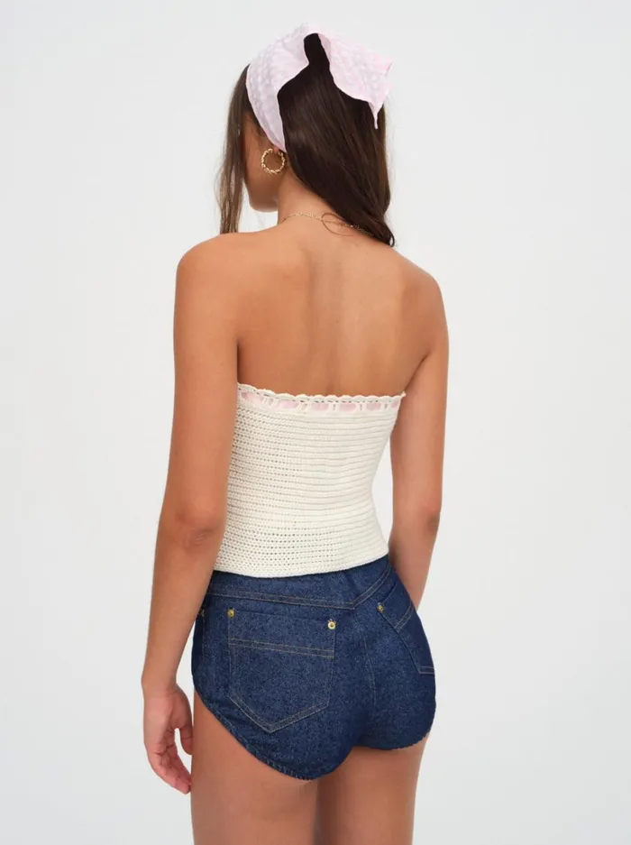 Women Kelsey Crochet Top Beige For Love and Lemons Tops Women Kelsey Crochet Top Beige For Love and Lemons Tops