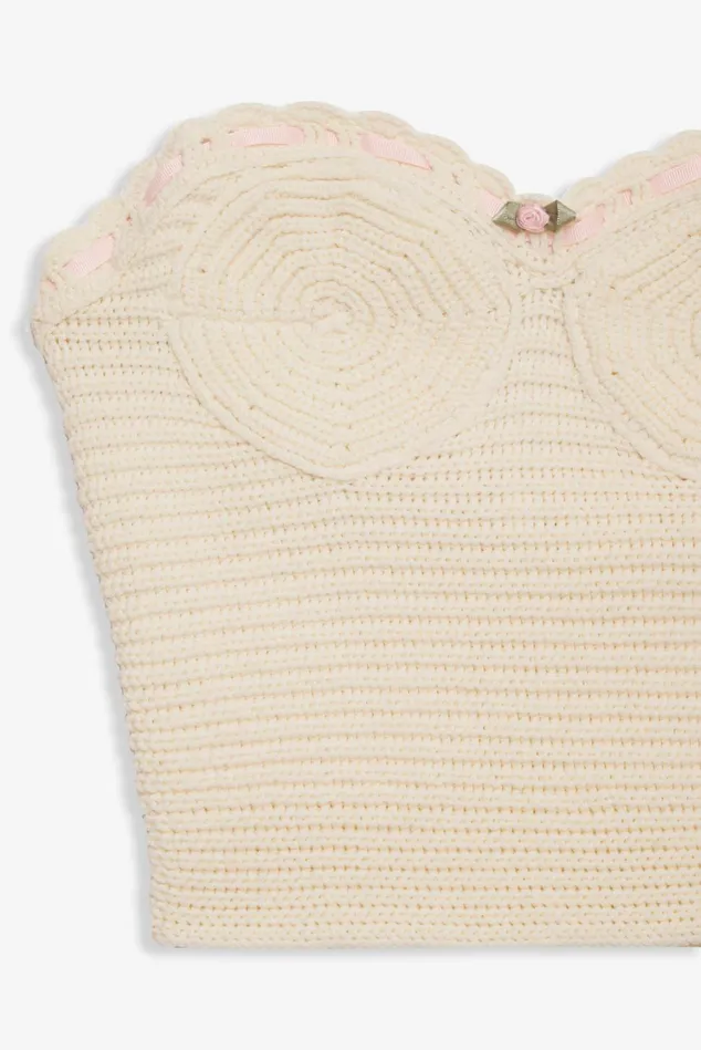 Women Kelsey Crochet Top Beige For Love and Lemons Tops Women Kelsey Crochet Top Beige For Love and Lemons Tops