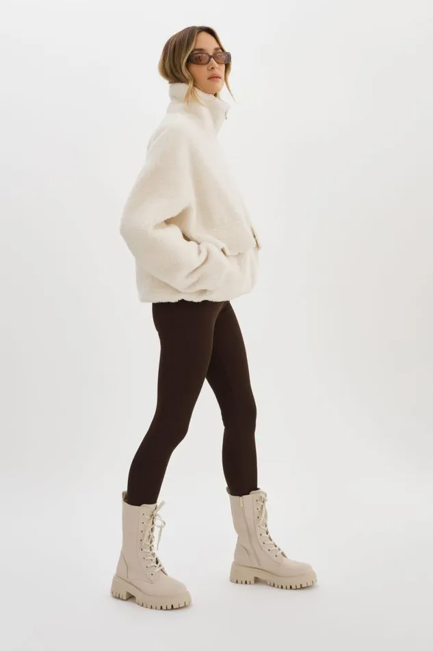 Women KIM Sherpa Jacket Off White LAMARQUE Sherpa Women KIM Sherpa Jacket Off White LAMARQUE Sherpa