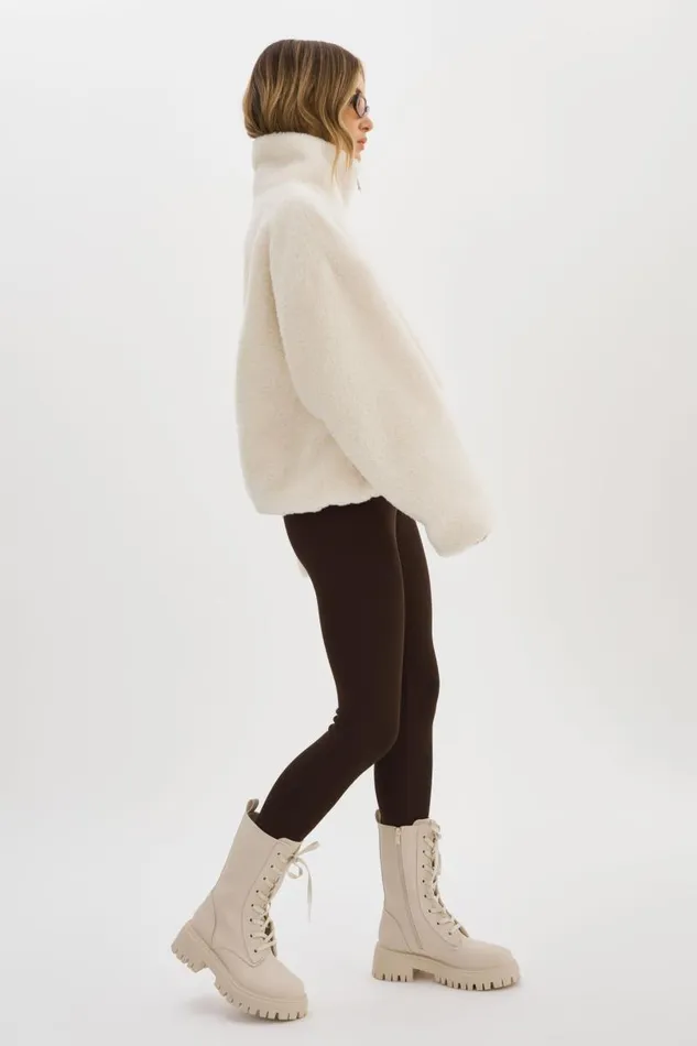 Women KIM Sherpa Jacket Off White LAMARQUE Sherpa Women KIM Sherpa Jacket Off White LAMARQUE Sherpa