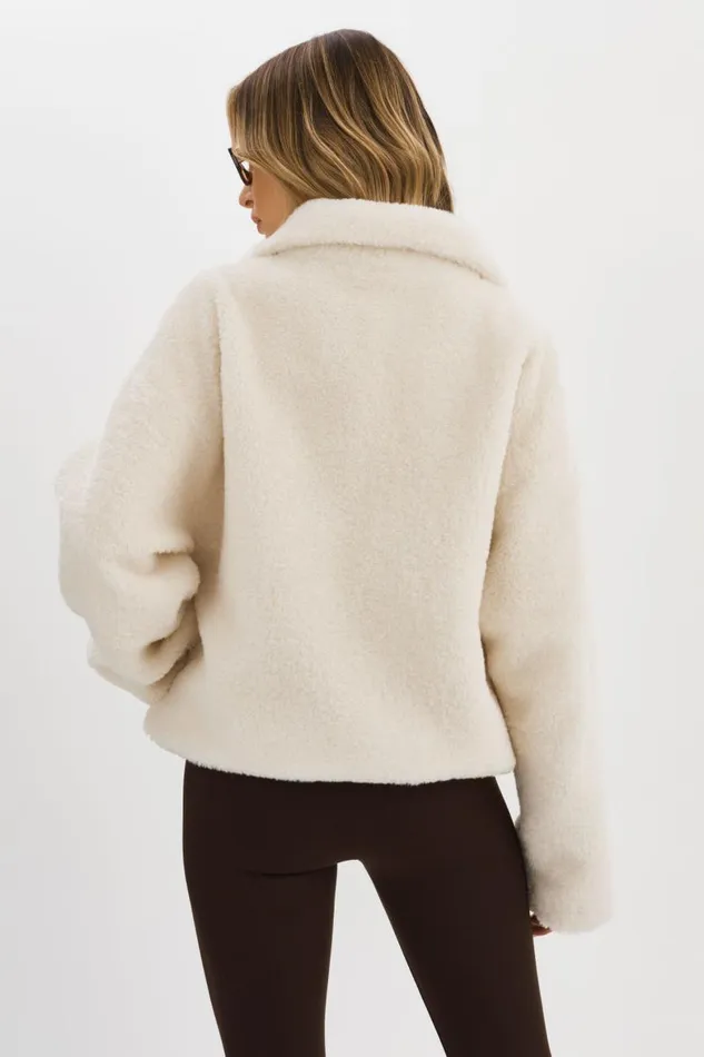 Women KIM Sherpa Jacket Off White LAMARQUE Sherpa Women KIM Sherpa Jacket Off White LAMARQUE Sherpa