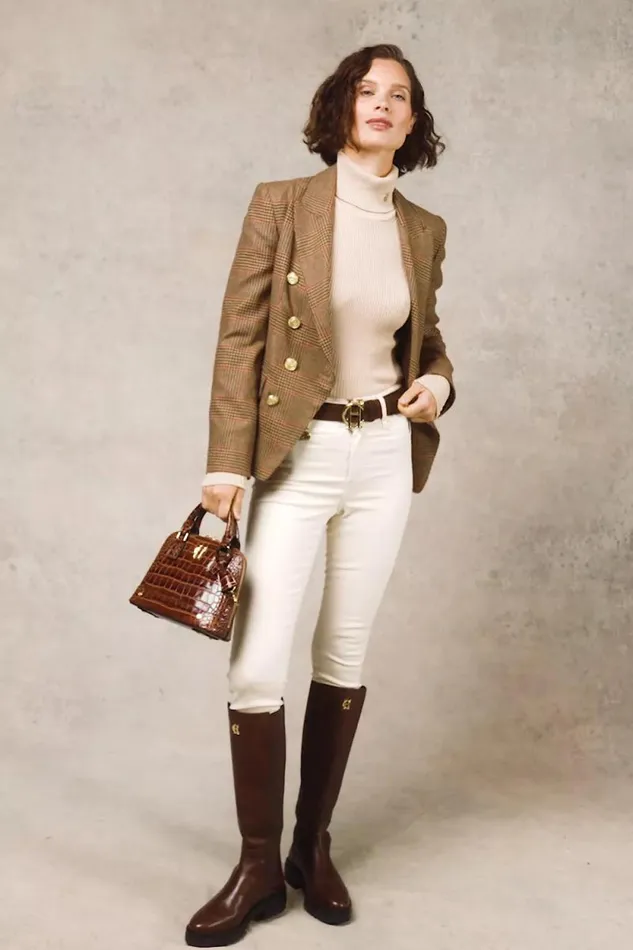 Women Knightsbridge Blazer Clarence Check Merlot Holland Cooper Tailoring